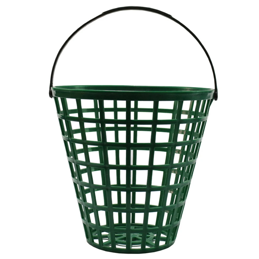 

Portable Golf Storage Basket Heavy Duty Durable Plastic Ball Collection Bucket With Collapsible Handle For Driving Ranges