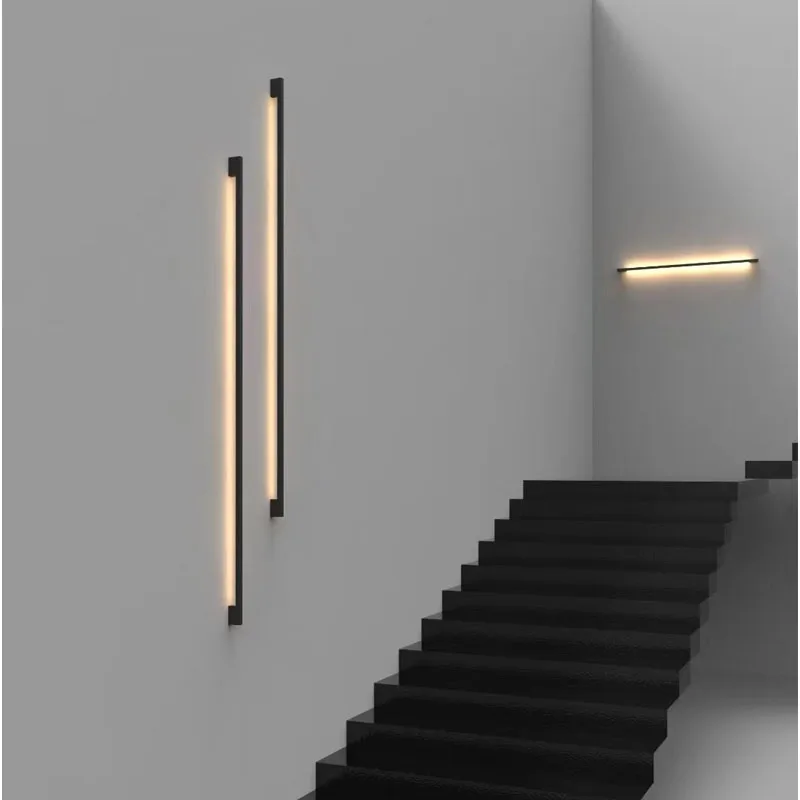 Nordic Minimalist Led Long Wall Lamp Corridor Living Room Bedroom Bedside Background Narrow Line Modern Home Decorate Lighting