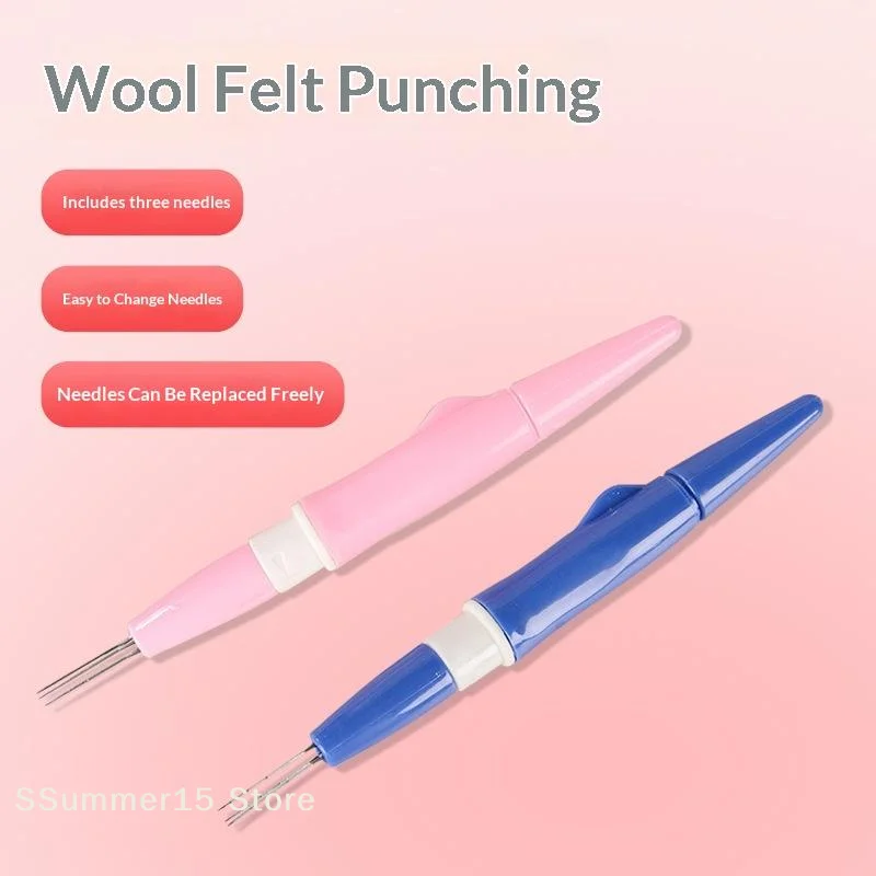 【R】Needle Pen The Poking Fun Tools For Wool Felt Replace Needles With DIY Art Handwork Craft Multi Needle Tool Sewing