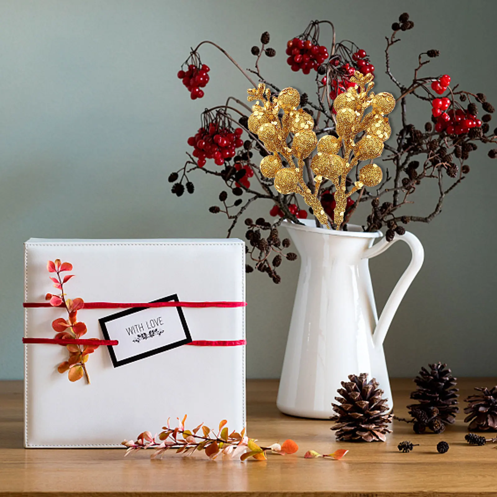 

5Pcs Realistic Simulation Fruit Christmas Adornment Xmas Decoration Party Decor Holiday Photography Props Simulation Fruit