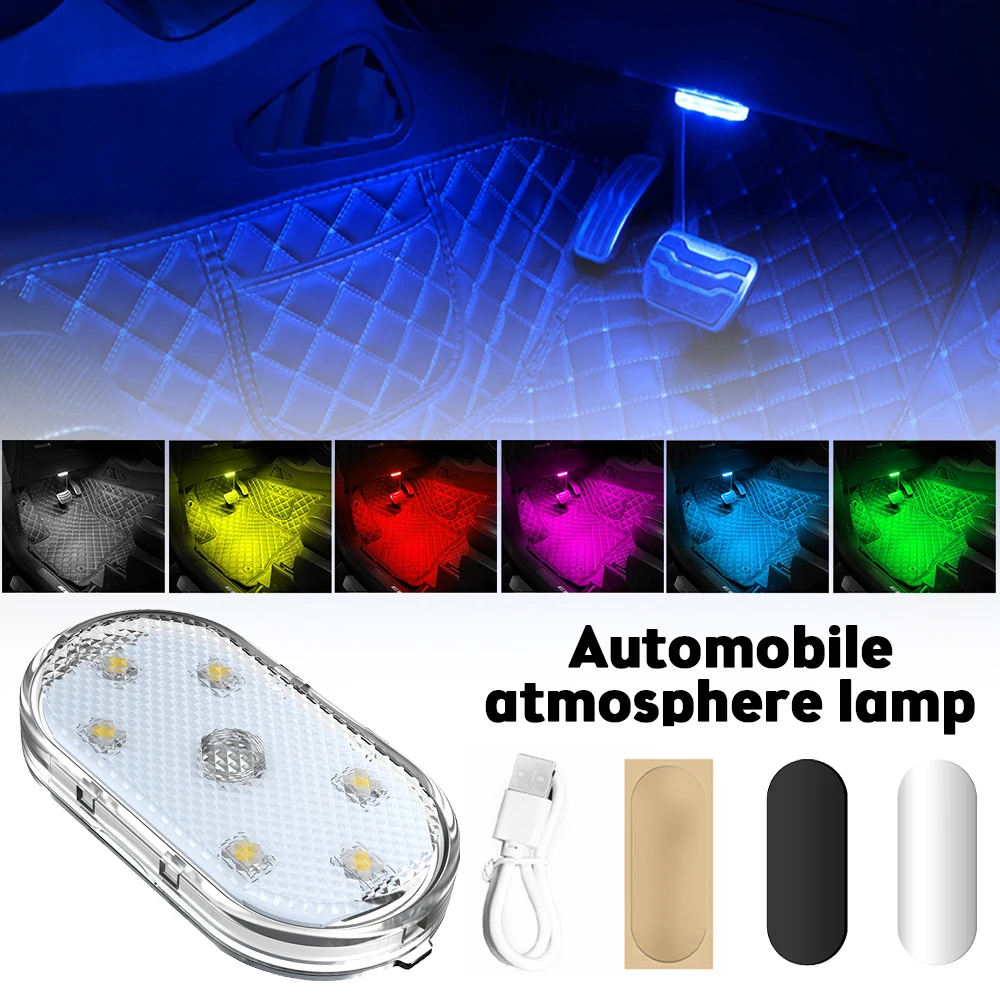 Car LED Touch Lights Wireless Auto Roof Ceiling Reading Lamp for Door Trunk Storage Box USB Charging Touch Light Emergency Light