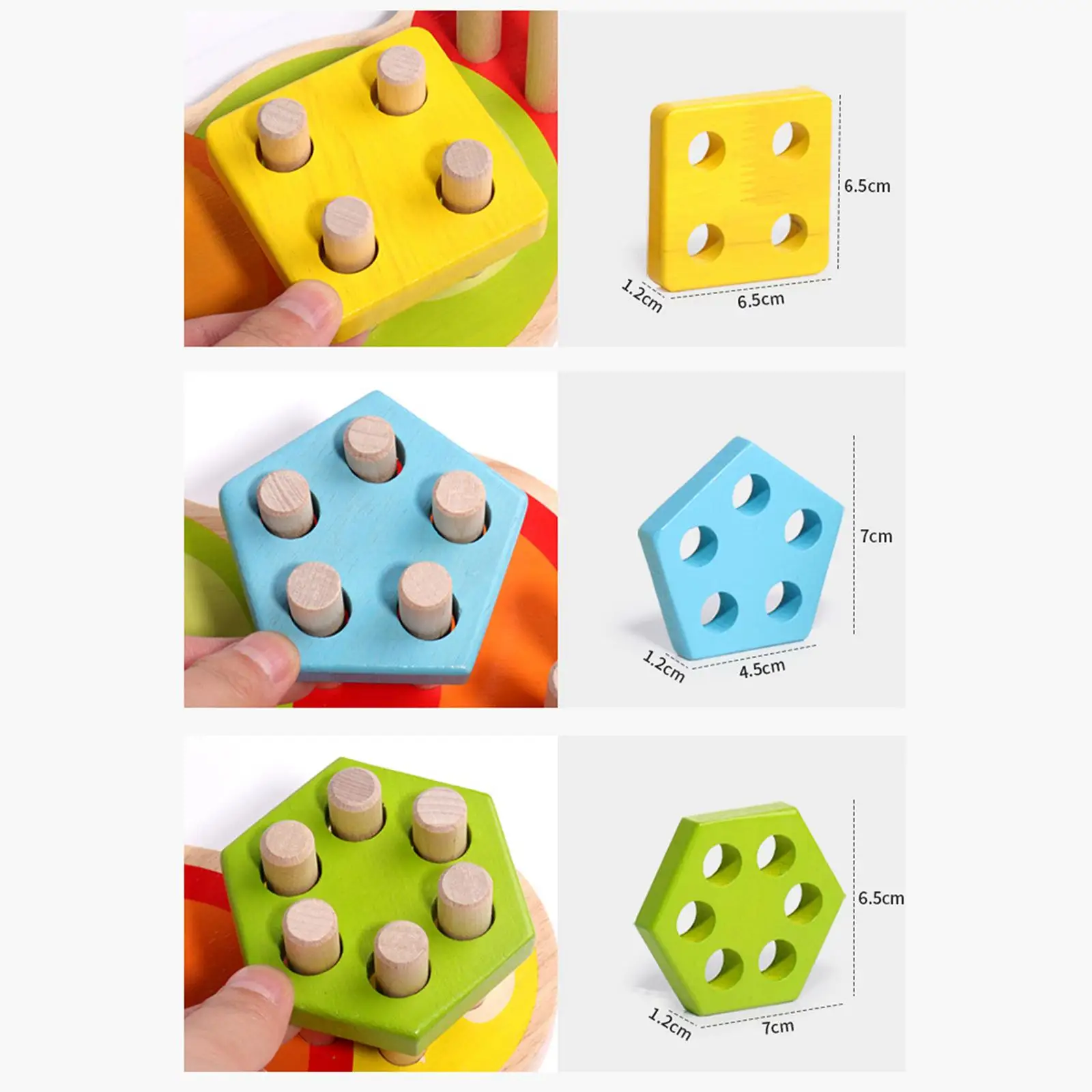 Sorting Stacking Toys Geometric Shapes Puzzle Fine Motor Skill for Activity