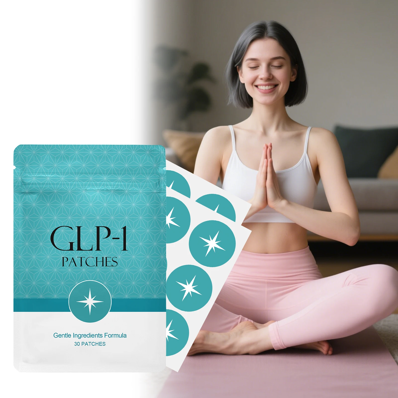 30 قطعة GLP-1 بقع تشكيل الجسم إدارة الوزن دعم التمثيل الغذائي التحكم في الشهية تعزيز الطاقة مستوى الجسم بقع العافية