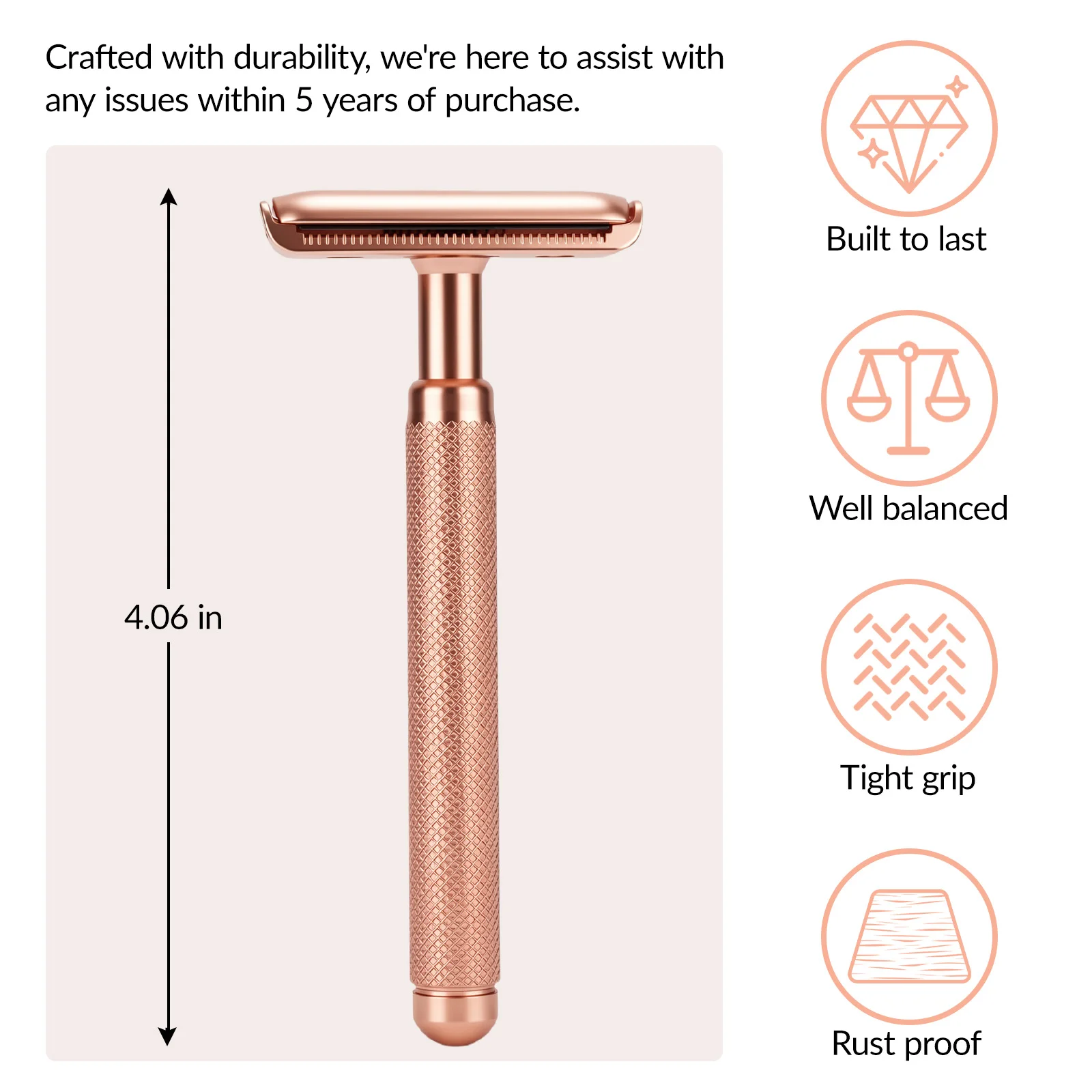 Women Safety Razor Closed Head Double Edge Single Blade Non-Slip Stainless Steel Handle Wet Shave for Bikini Legs Underarms