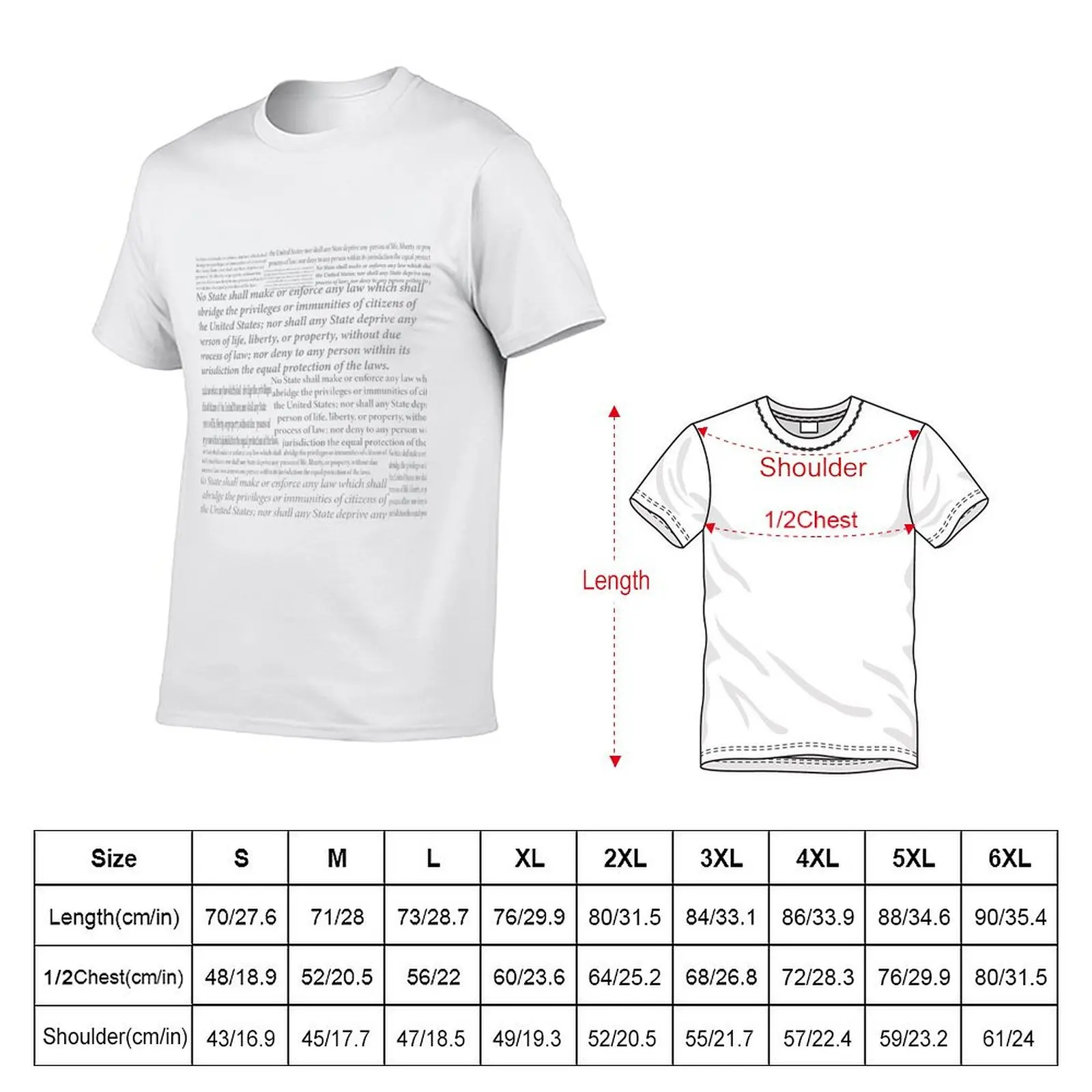 The Fourteenth Amendment T-Shirt essential t shirt cotton t shirts man 100% t shirts with prints T-shirt