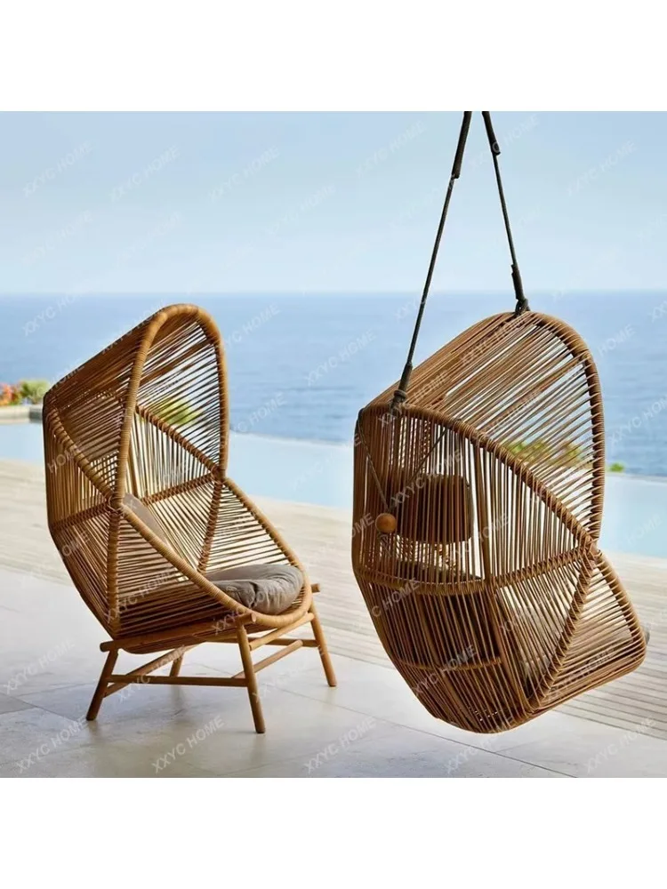 Outdoor Leisure Swing Courtyard Rattan Hanging Chair Hanging Basket Rattan Chair Rocking Chair