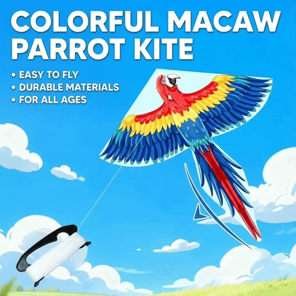Easy To Fly Large Bird Kite Parrot Good Flying Children's Kite 100M Kite Line Outdoor Flying Toy Animal Wind Kites Family Trips