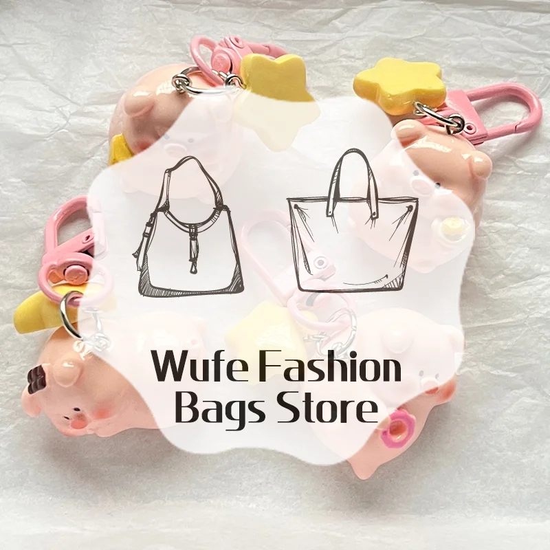 Cubic Pink Piggy Bag Charm Keychain Cute Resin Cartoon Piggy Keychain Pendant Kawaii Backpack Pendant Decoration Gift