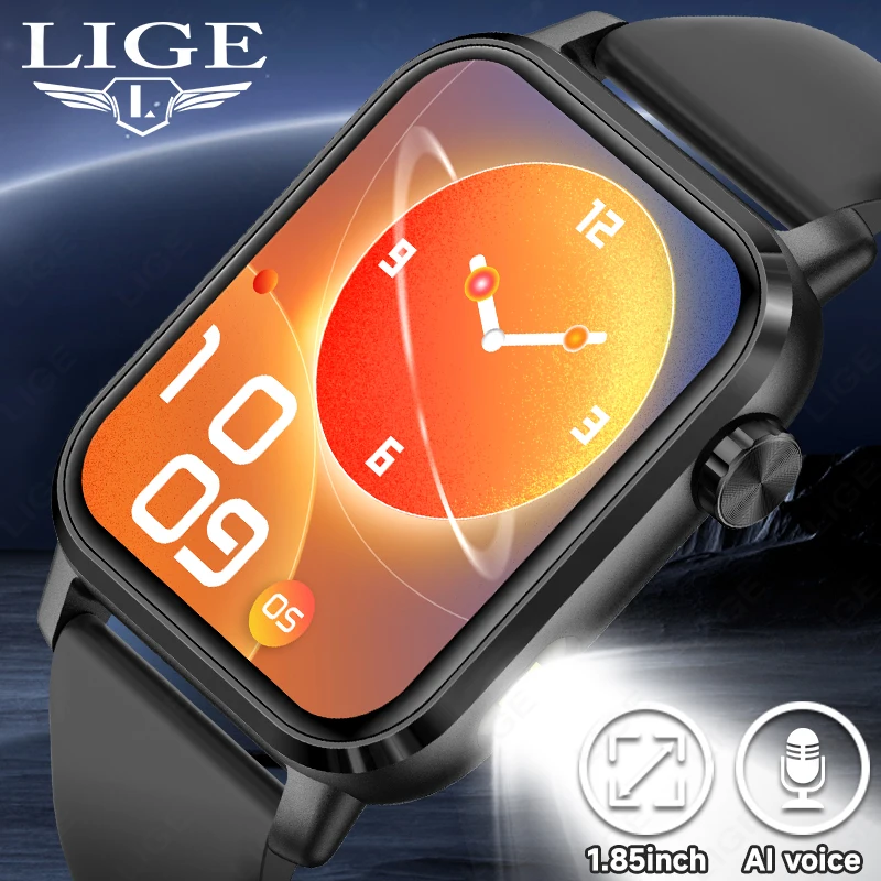 

LIGE 2025 3D Dynamic Dial Smart Watch IP68 Waterproof Health Monitor Bluetooth Call Custom Watch Faces SmartWatch Men Women