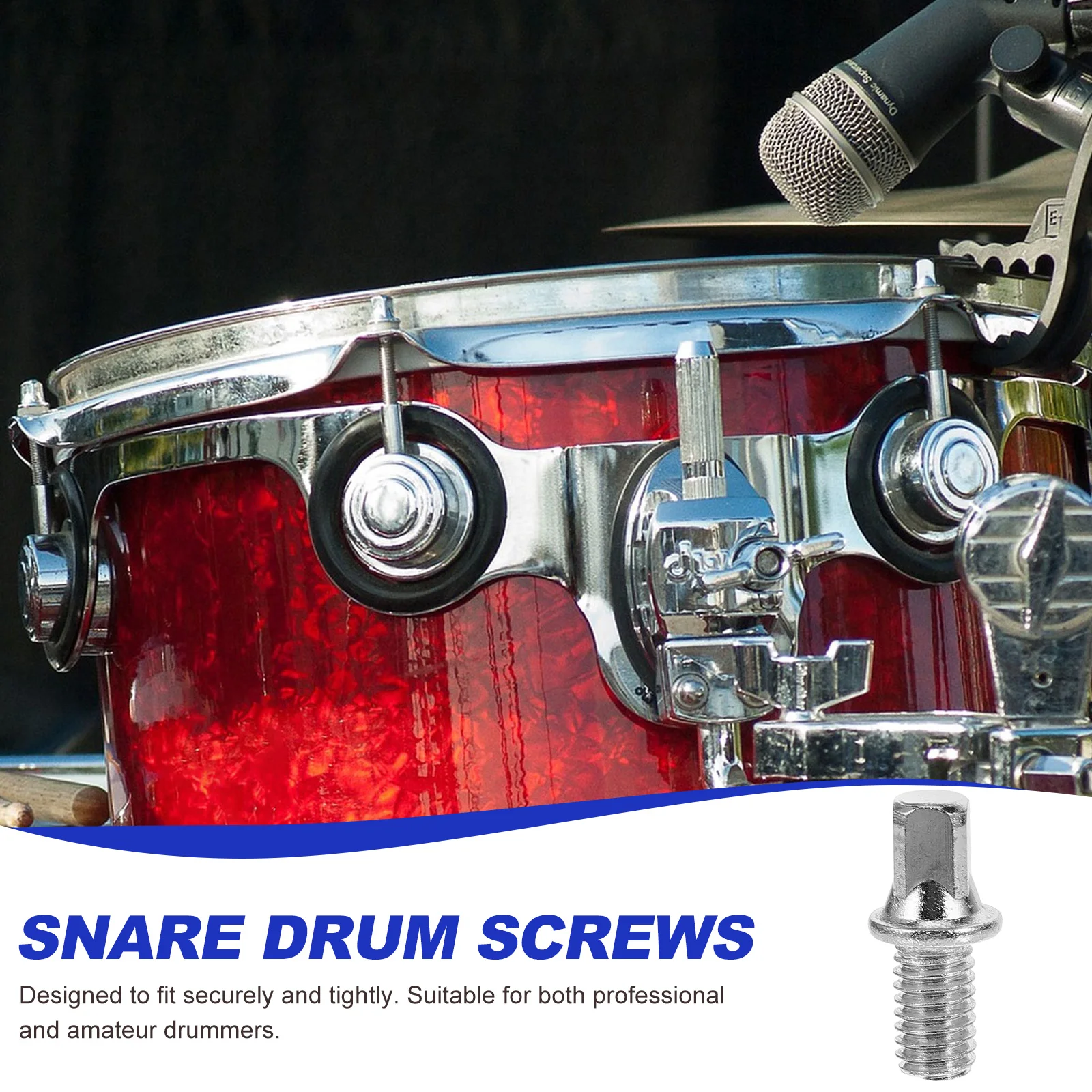 

10 Pcs Drum Screws Accessories M6X10mm Silver Plated Iron Smooth Easy Install Compatible Various Drums Bolts Pedal Shaft