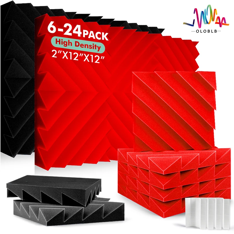 

Door Home Accessories 6/12/24 Pcs, Self-adhesive Panels Sound-absorbing Material, High Density Foam Padding Isolation Wall