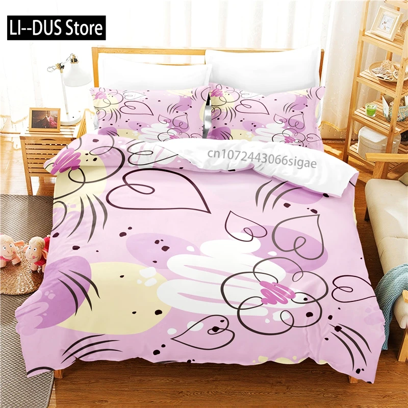 

Pink Bedding Set Duvet Cover Set 3d Bedding Digital Printing Queen Size Bedding Set Fashion Design