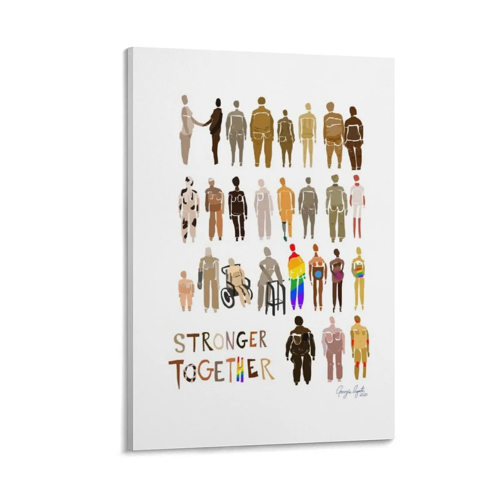 

Stronger Together Inclusivity Diversity Artwork Canvas Painting anime room decor decorative picture for living room