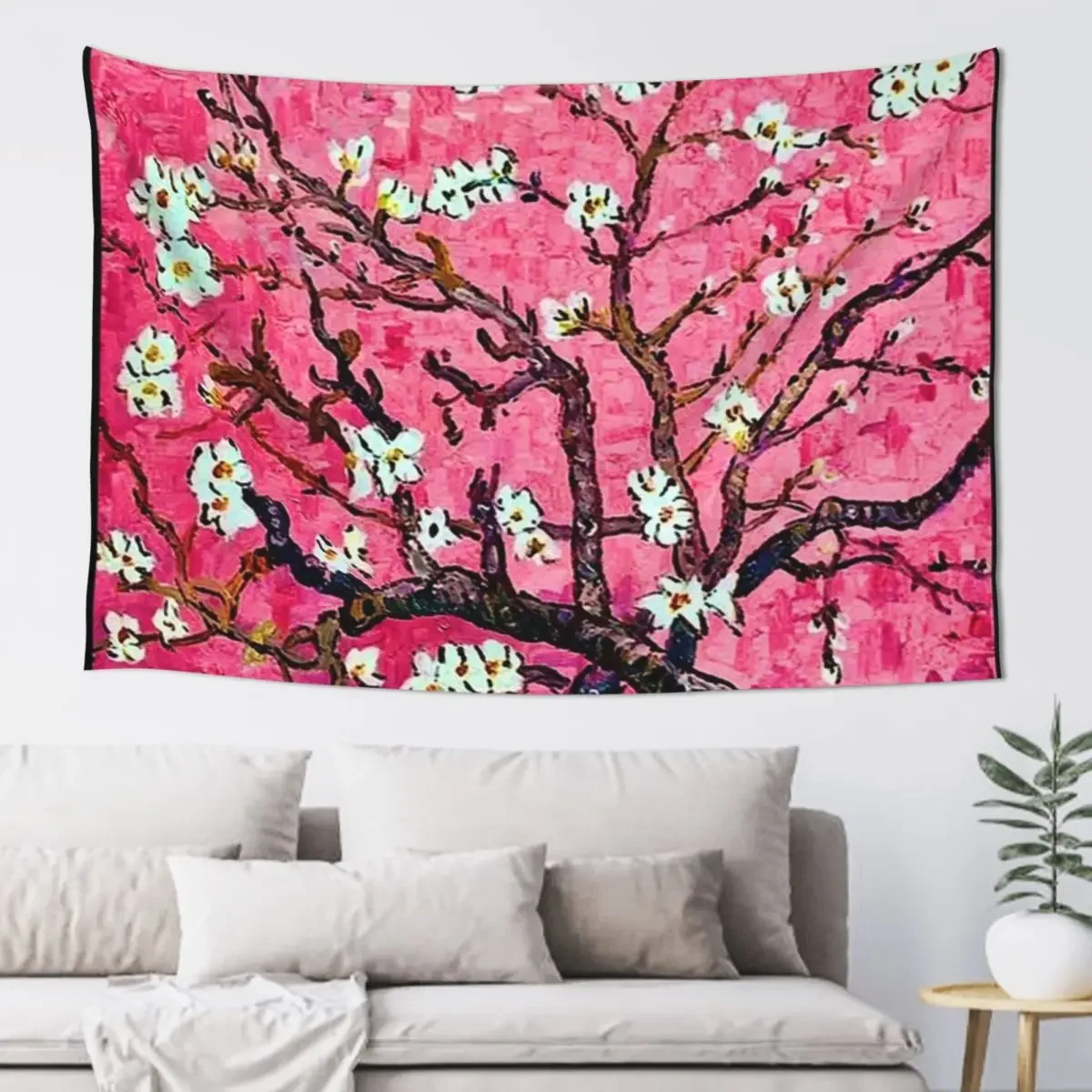 

Van Gogh. Branches Of An Almond Tree In Blossom Tapestry Carpet On The Wall Things To The Room Tapestry