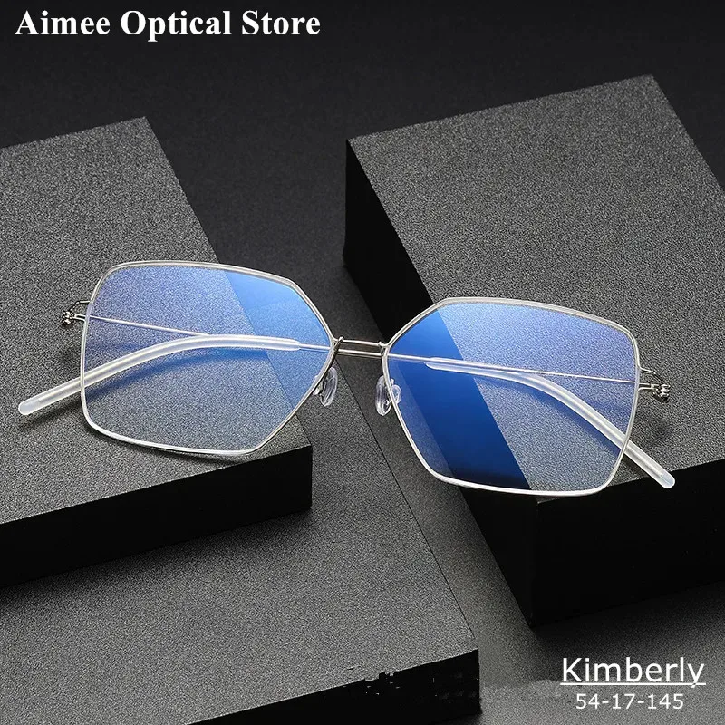 

2024 Polygon Square Titanium Screwless Glasses Frame Denmark Brand Men Women Prescription Eyeglasses Optical Spectacles Kimberly