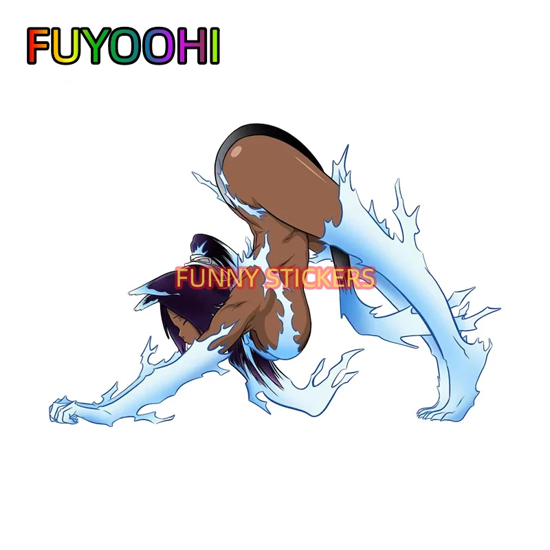 FUYOOHI Bleach Shihouin Yoruichi Sexy Waifu Hentai Car Sticker Car Accessories Decal Air Conditioner Creative Decor