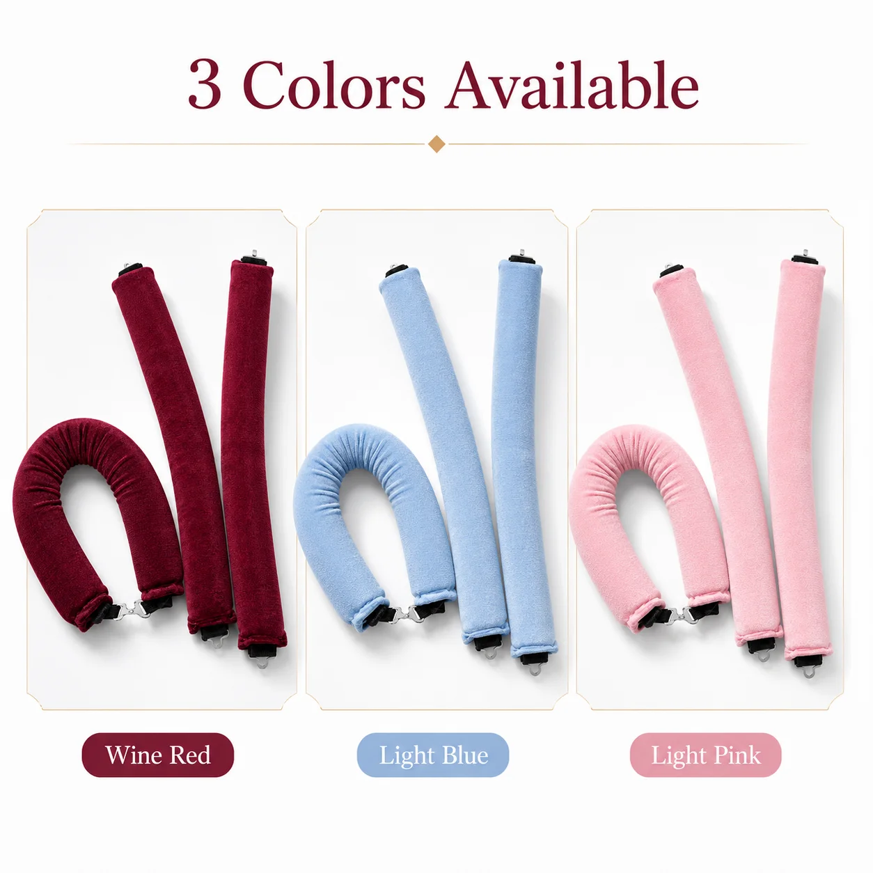 3 Hooks Rubber Heatless Hair Curler No Heat Big Wave Hair Rollers Sleeping Hair Styling Tools