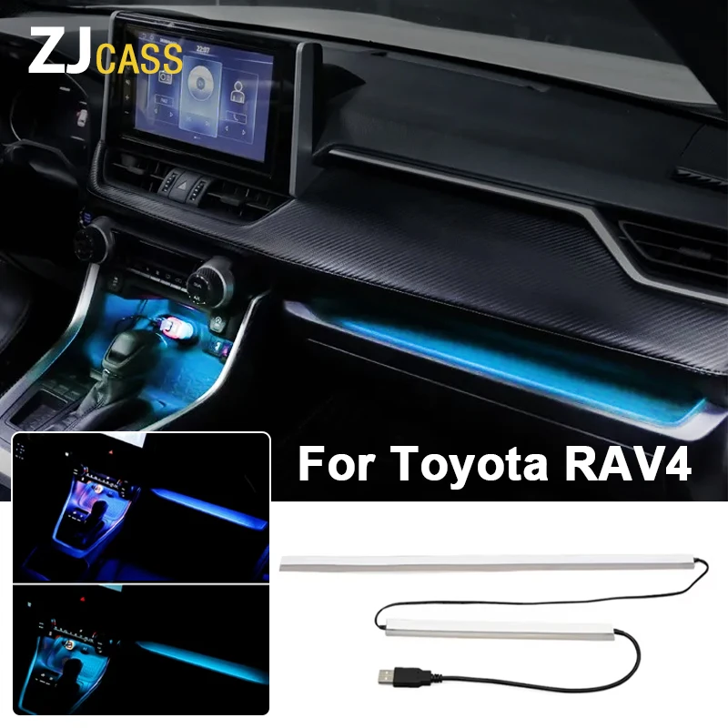 

USB car LED light For Toyota RAV4 2019-2025 Car Interior Dashboard Console Blue Light Bar Strip Decoration Lamps
