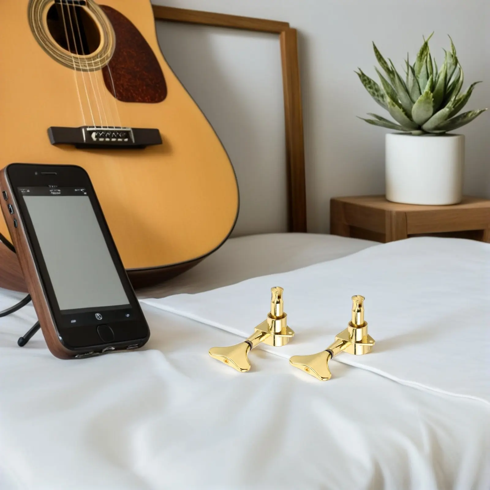 4Pcs Bass Tuning Pegs Gold Finish Minimalist Sealed Alloy Machine Heads for Electric Bass Guitar Precision Tuning Stability Live
