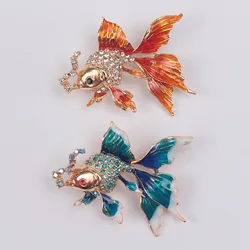 fashion goldfish spitting bubble brooch cute animal coat accessories for women