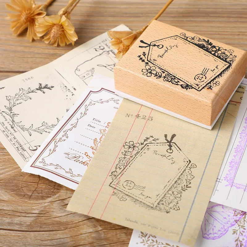 Wood Mounted Rubber Stamps Butterfly And Cat Decorative Wooden Rubber Stamp for DIY Craft Card Scrapbooking Supplies