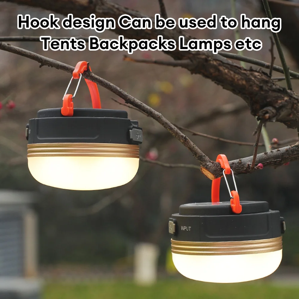 LED Tent Lamp USB Rechargeable Outdoor Waterproof Camping Lantern Magnet Adsorption Hanging Emergency Lamp for Camping Picnic