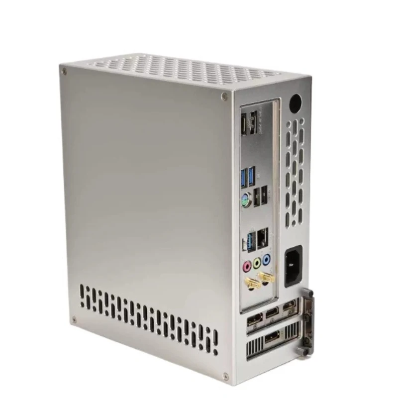 V40 Chassis for Half Height GPU 4060 Graphics Card with Built in 300W PSU Direct Plug Compact ITX Case Small Form Factor