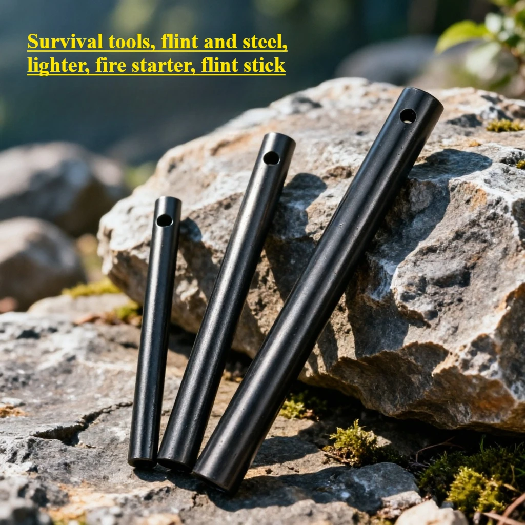 Outdoor Magnesium Rod Flint Fire Starter, Portable Fire Making Tool  Camping Picnic, Professional Wilderness Survival Gear - view 2