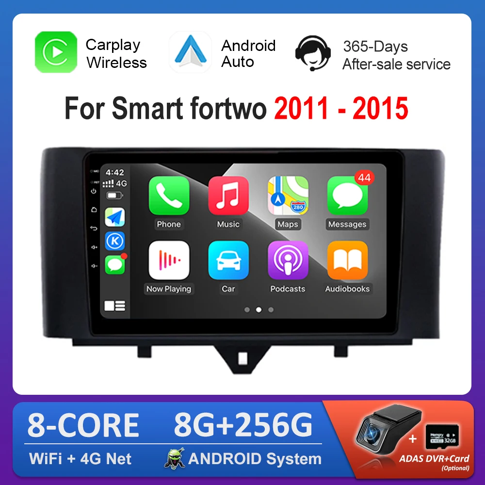 

Android 14 Intelligent System 9 inch for Smart fortwo 2011 - 2015 Car Video Multimedia GPS Navi 4G DSP Stereo BT Auto Tools