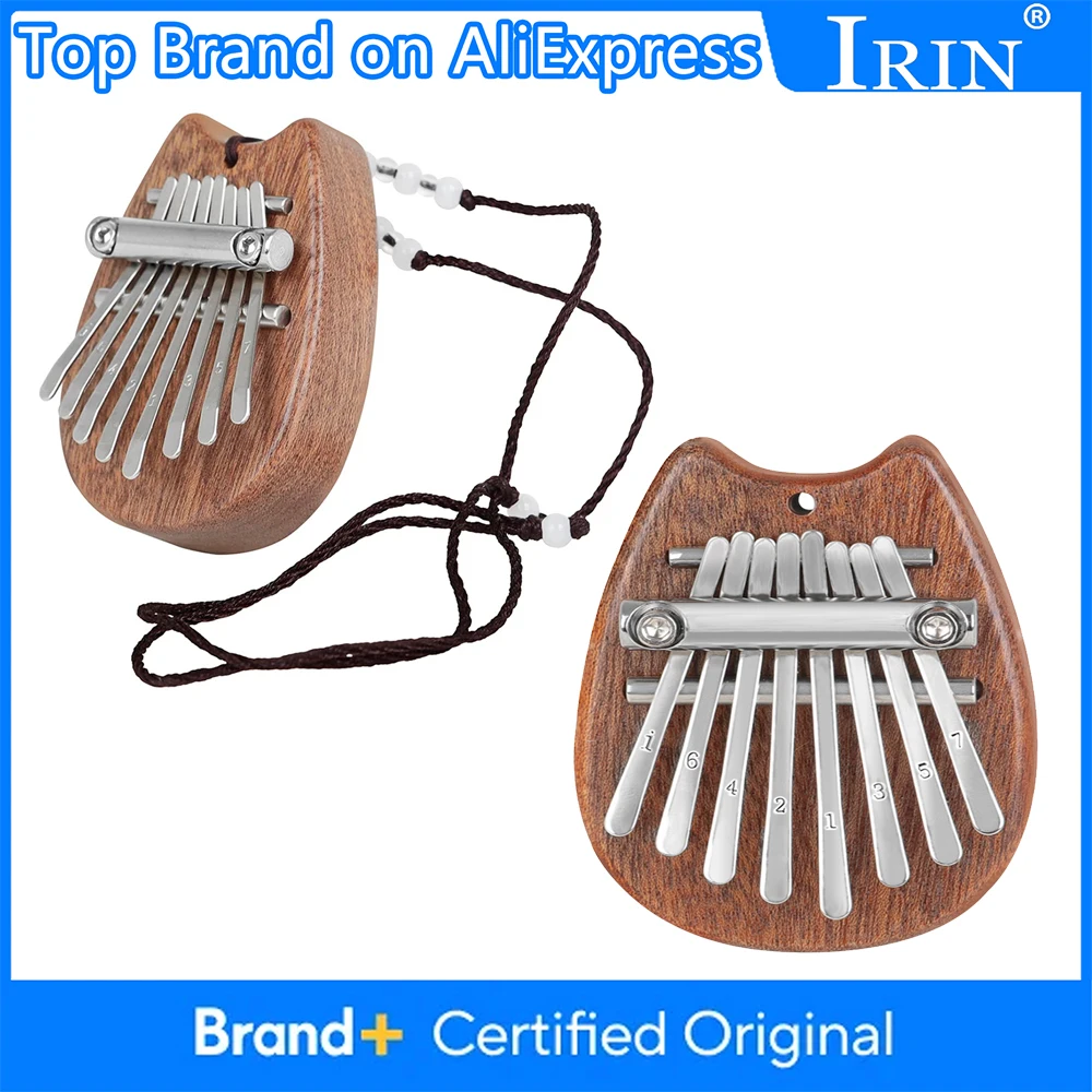 IRIN Kalimba de 8 Teclas, Piano de Pulgar de Madera de Alta Calidad, Marimba Musical, Buenos Accesorios para Regalo, Instrumento Musical