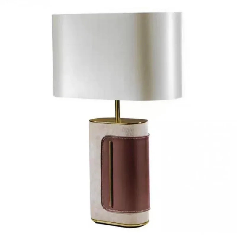 ما بعد الحداثة، إبداعي، بسيط، غرفة معيشة، جلد، مصباح مكتبي، بجانب السرير #1