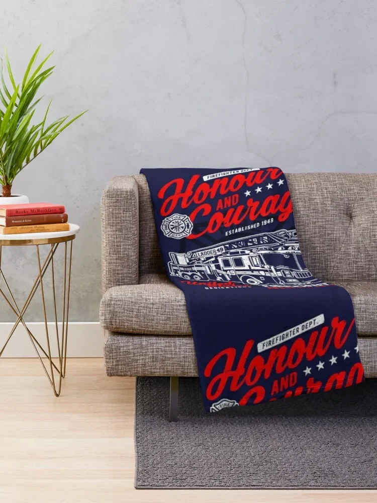 Honour And Courage. Fire Department. Throw Blanket Hair Thermal for sofa blankets ands Blankets