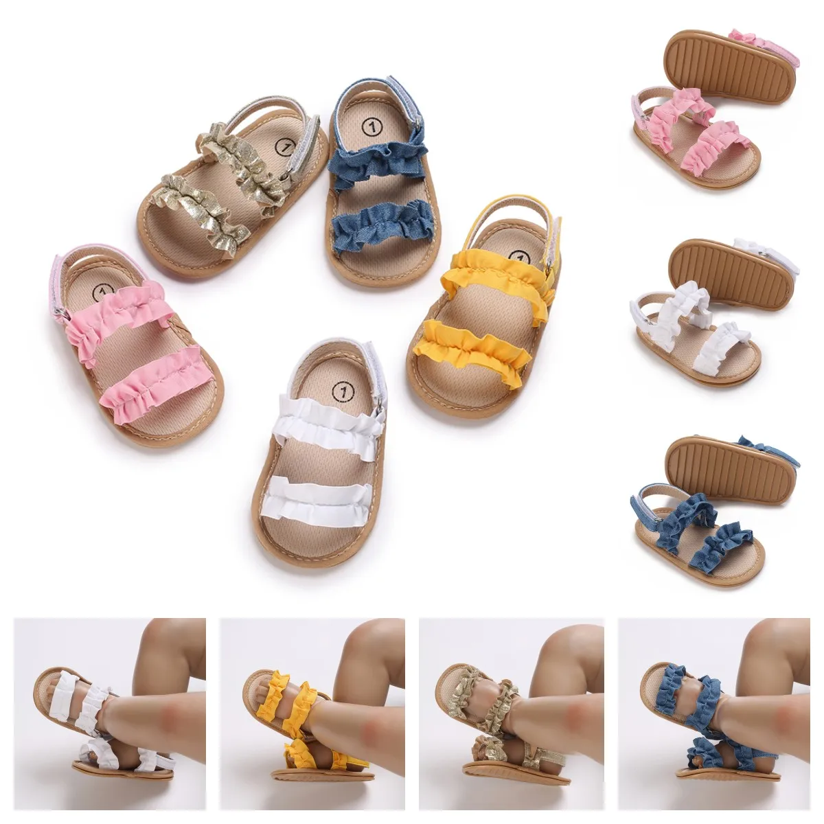 HAIZHIW  New Baby Summer Sandals Infant Boy Girl Shoes Rubber Soft Sole Non-Slip Toddler First Walker Baby Crib Newborn