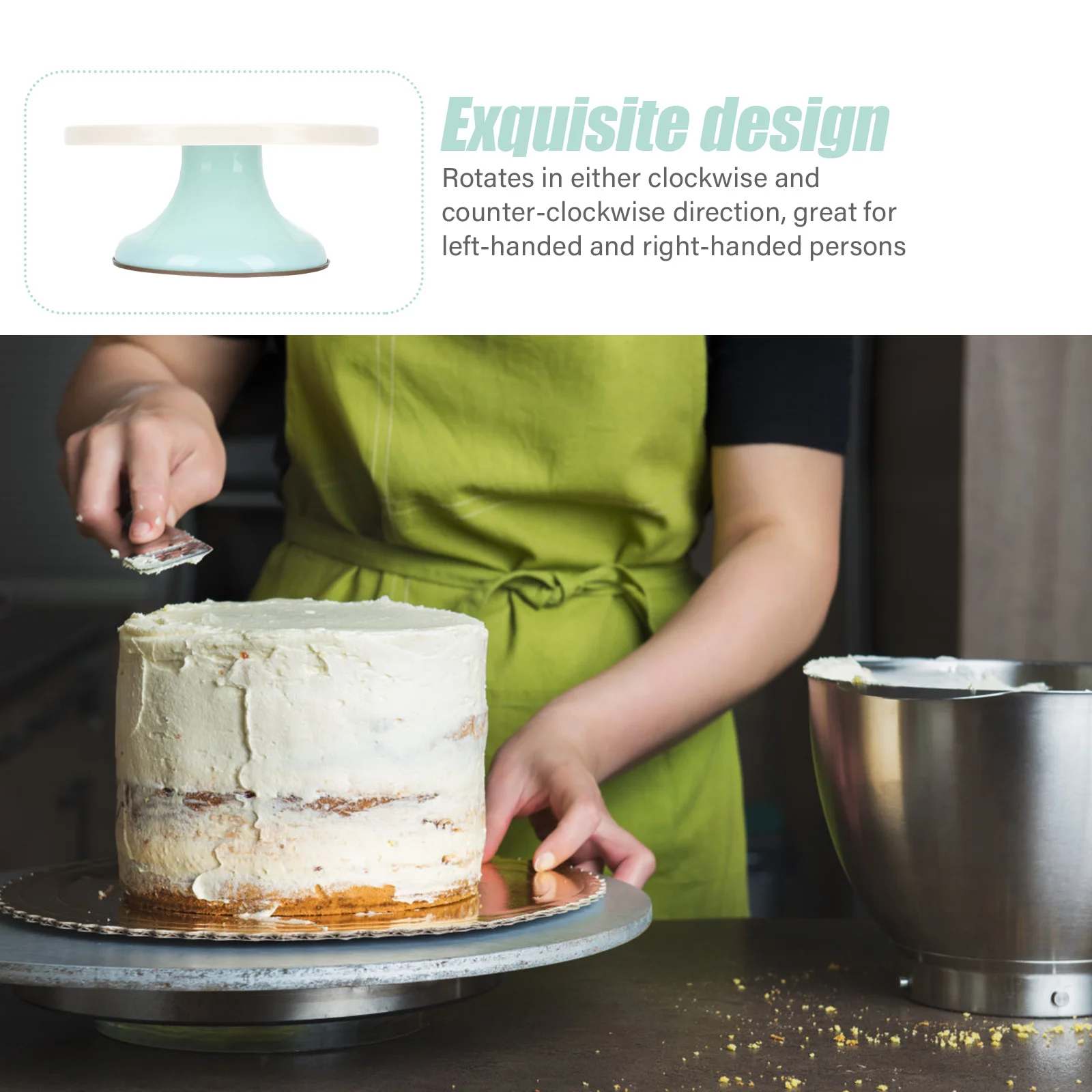 

Manual Cake Turntable Smooth Plastic Rotating Cake Decorating Table Revolving Stand for Dessert Decorating Dessert Turntable