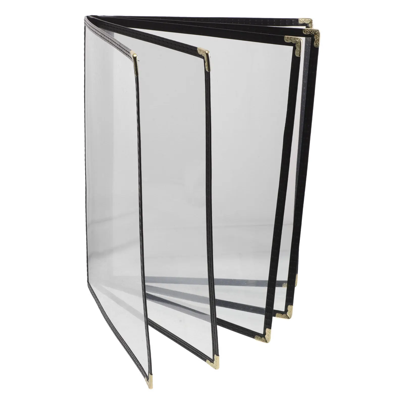 Transparent Loose Leaf Menu Holder Binder 5 Pages PVC Cover Folder Refillable Menu Binder Clear Restaurant Supplies