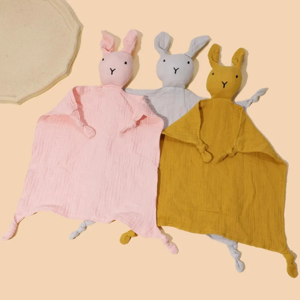 Pure Cotton Soft Baby Soothing Towel Cute Rabbit Bib Infant Comforting Towel Rabbit Baby Face Towel Handkerchief Baby & Girl Toy