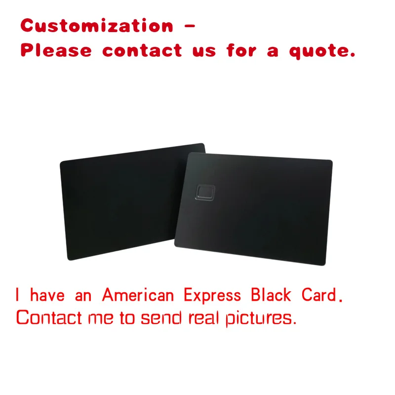 

custom.5 PCS 0.8mm No Recording Printable Metal Membership Gife Business Card with Chip Slots