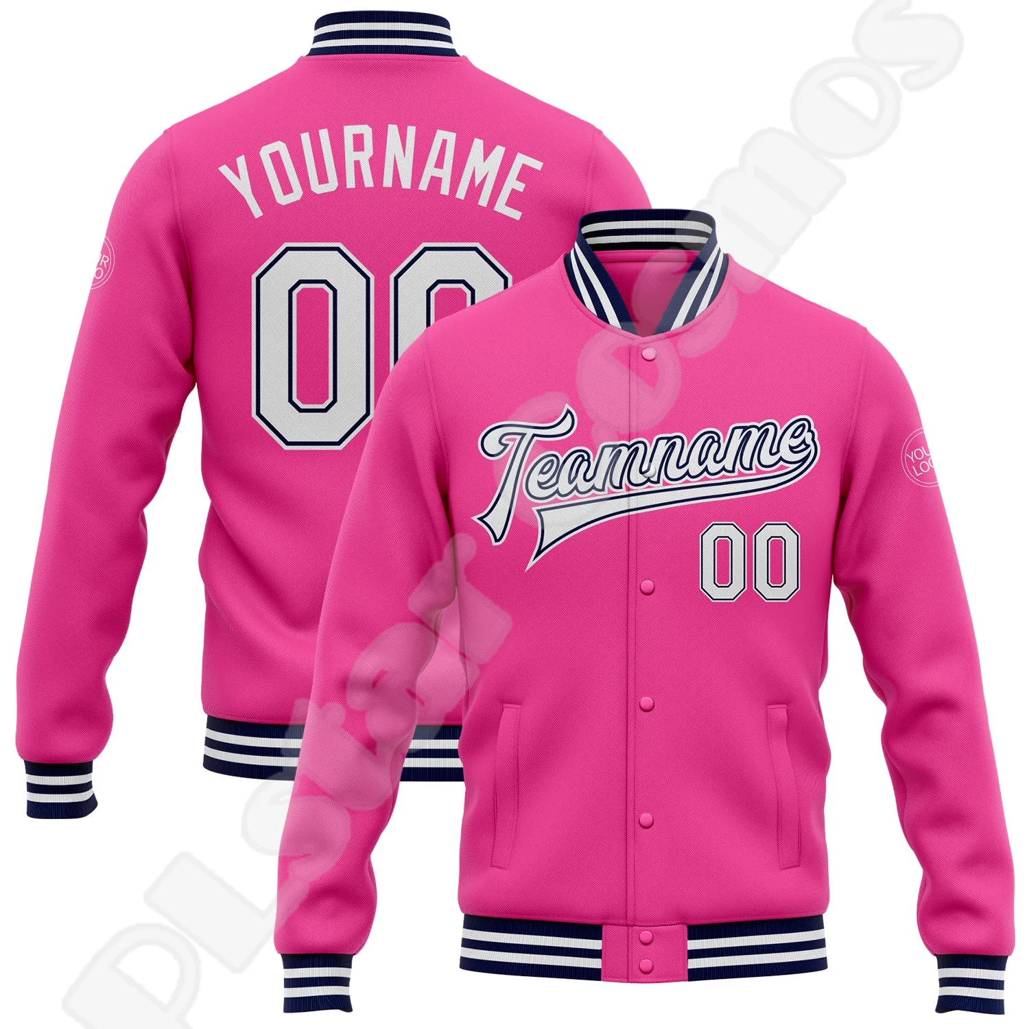 Custom Name Number DIY Logo Colorful Pattern Retro Harajuku Streetwear Autumn Winter Casual Funny Botton Coat Baseball Jacket X6