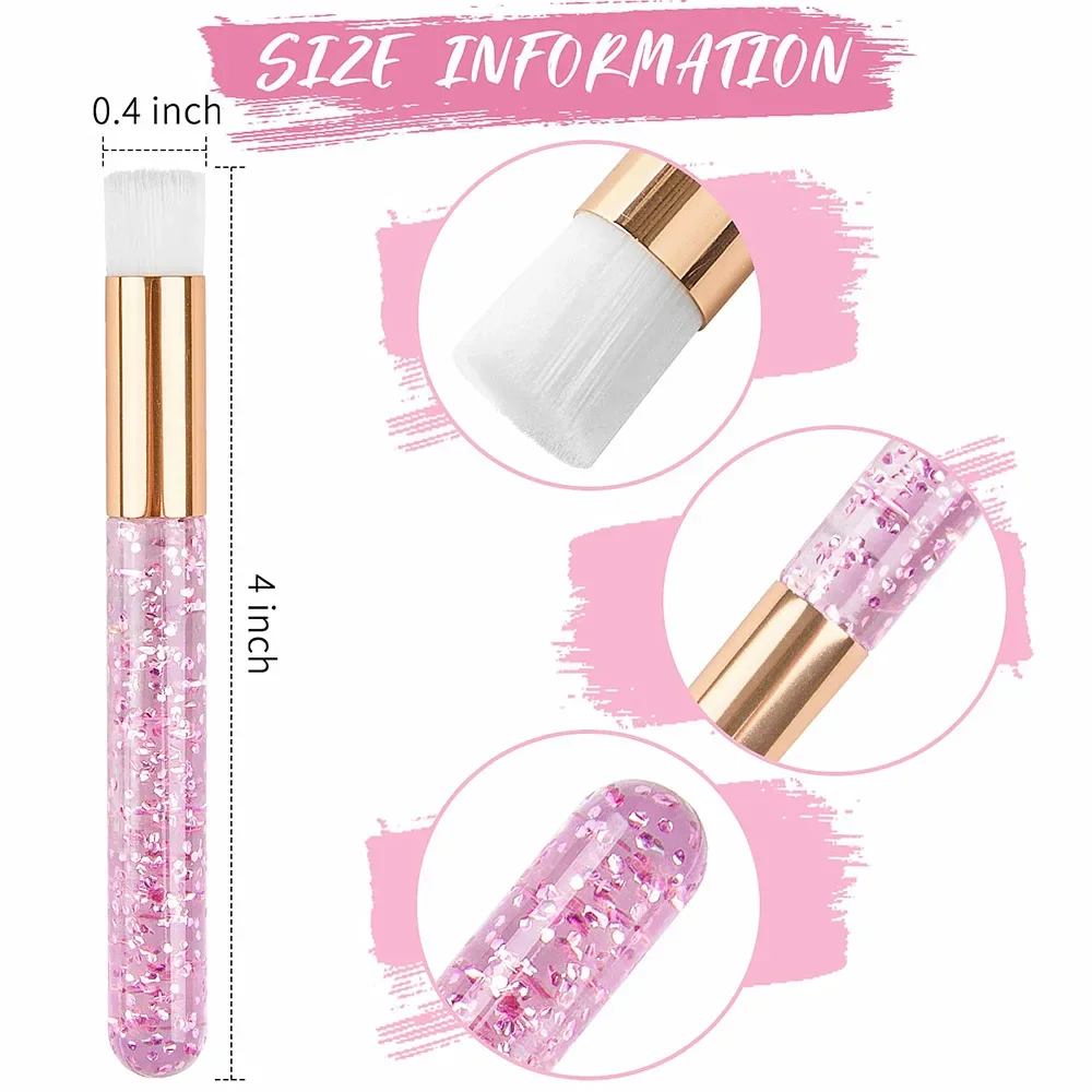 10/30 unids/set de cepillos de champú para pestañas de color rosa cristal, cepillo de limpieza para extensiones de pestañas, cepillo de limpieza de poros de nariz, herramienta de eliminación de espinillas