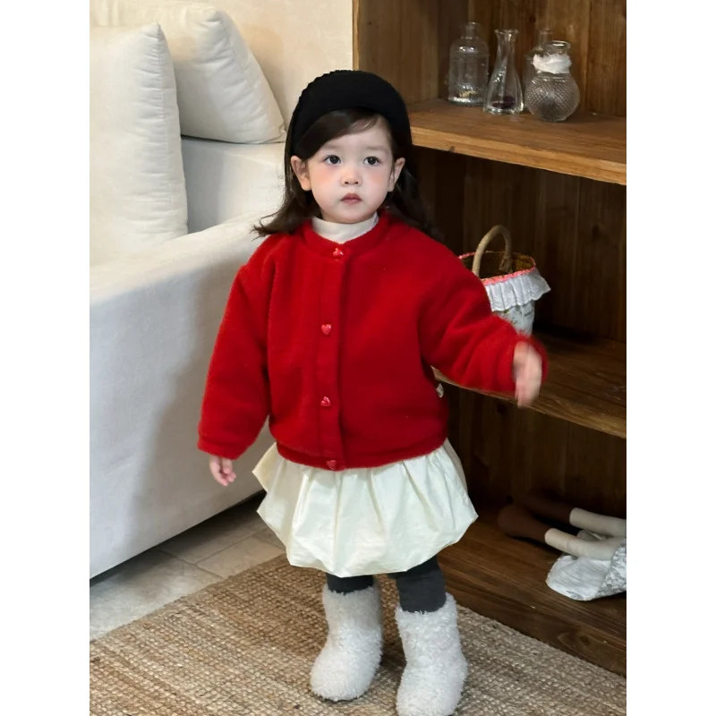 

New Arrival Children Clothing2025Autumn and Winter Baby Clothes Girls Thickened Coat Pants Set