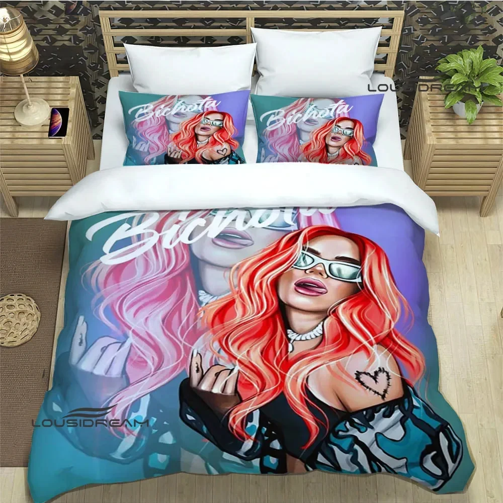 3D Print Karol G Fashion Bedding Set,Duvet Cover Comforter Bed Set Quilt Cover Pillowcase,King Queen Twin Size Boys Girls Adults