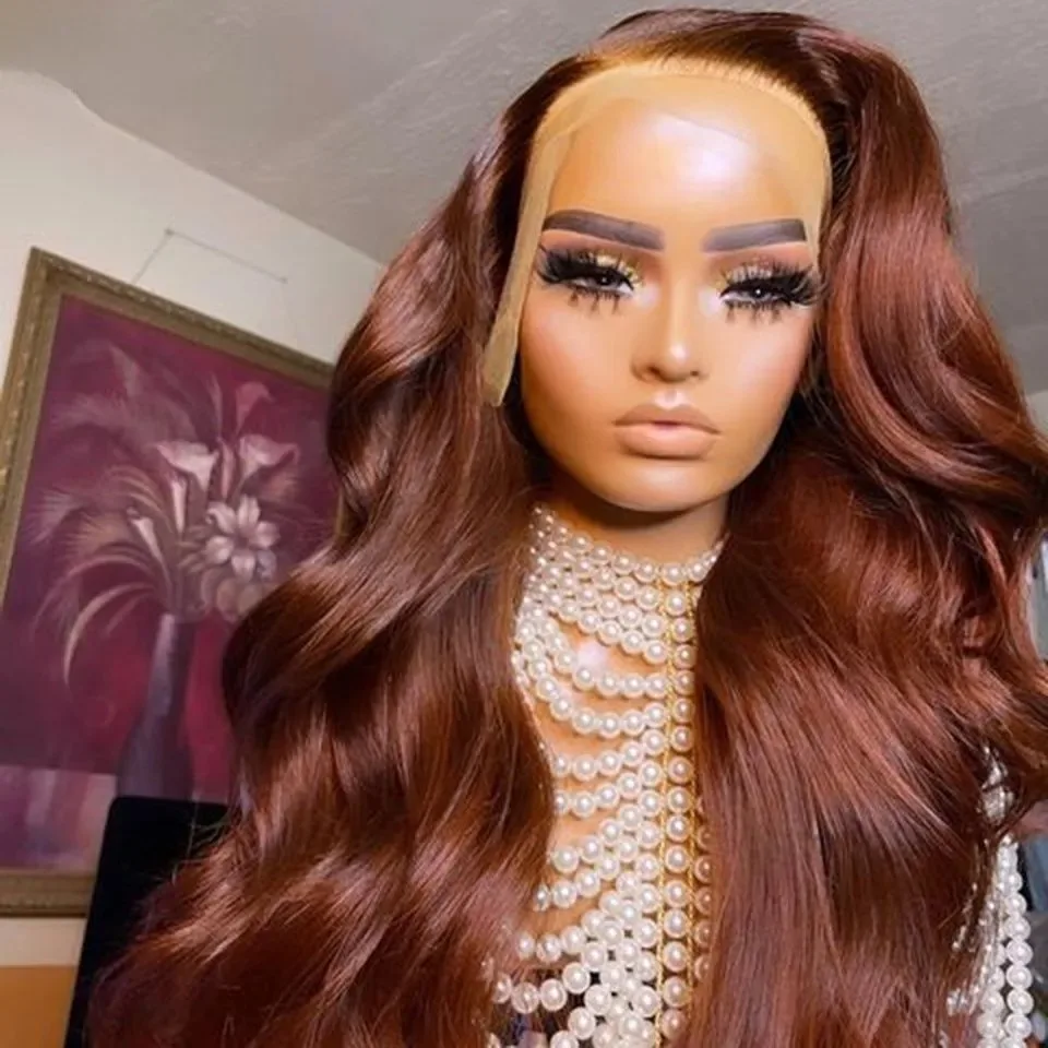 جزء مجاني الشوكولاته براون الدانتيل شعر مستعار أمامي الجسم موجة الاصطناعية قبل قطعها غلويليس HD 13X4 الدانتيل الباروكات الأمامية للنساء