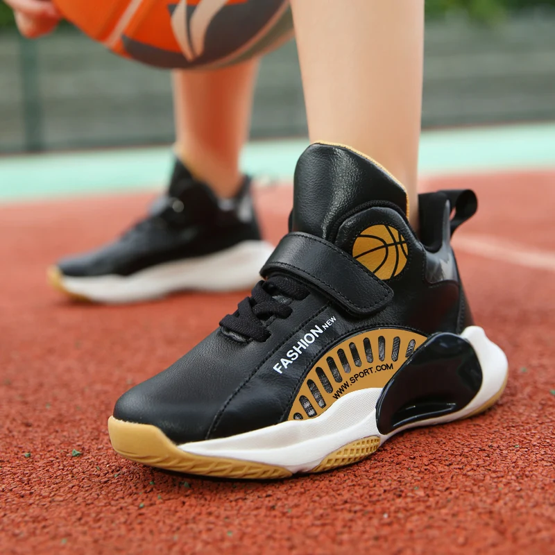 Brand Kids High-top Basketball Shoes Outdoor Boy Sports Tennis Shoes Children Wear-resistant Cushioning Running Shoes Kids Shoes