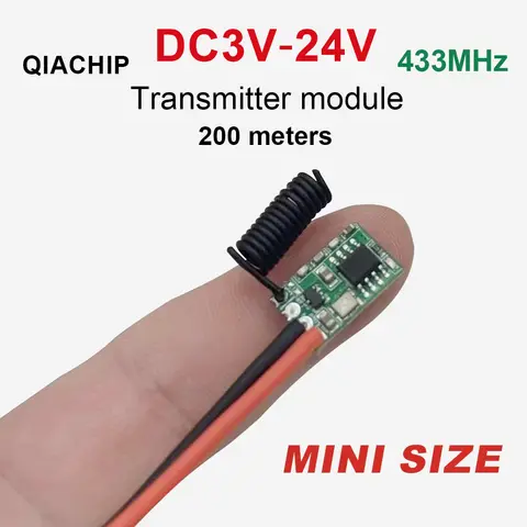 Módulo transmissor sem fio rf 433mhz mini dc 12v 3v 5v 24v código de aprendizagem 433.92mhz 1 saída ch para controles remotos codificação 1527