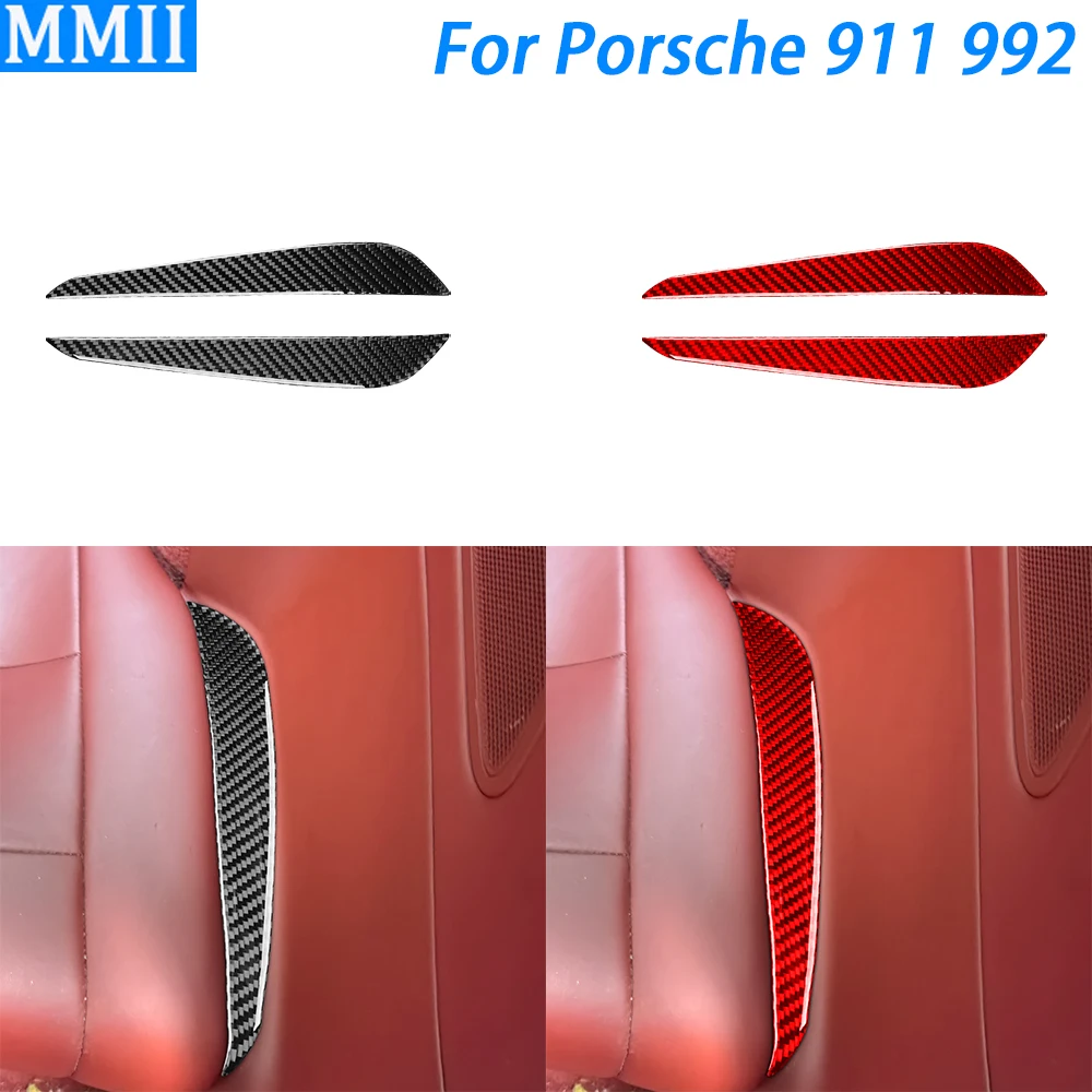 

For Porsche 911 992 2019-2024 Carbon Fiber Rear Seat Side Panel Cover Decorative Car Interior Decoration Accessories Sticker