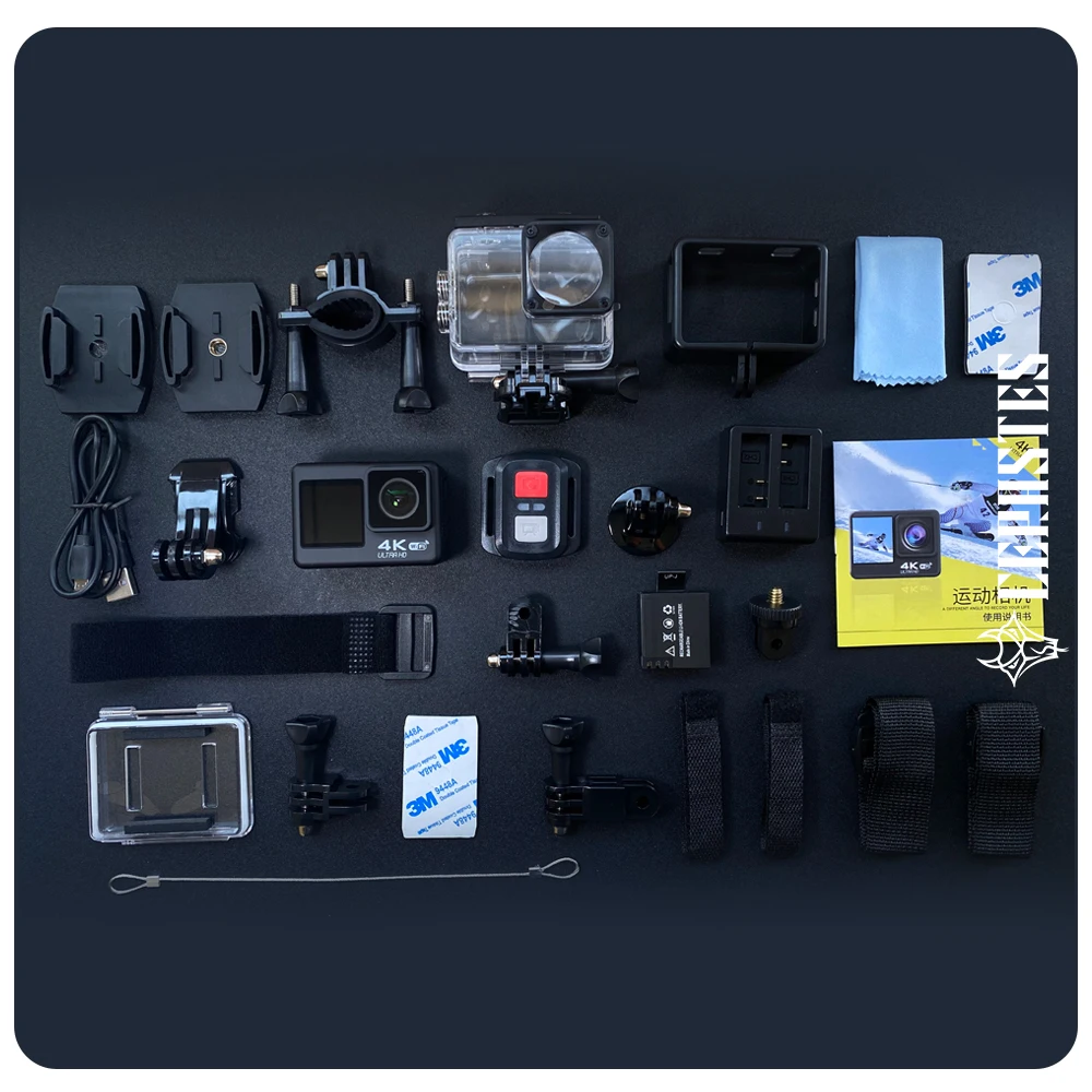 CERASTES WiFi Anti-shake Action Camera 4K 60FPS Dual Screen 170 ° grandangolare 30m fotocamera sportiva impermeabile fotocamere fotografiche