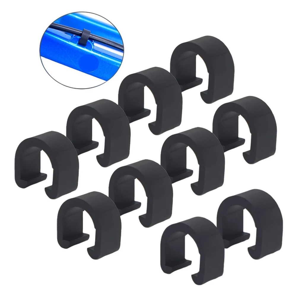 

10 шт., тормозная линия для горного велосипеда, пряжка C-типа, пластиковые тормозные шланги с регулируемой скоростью, пряжка, велосипедные тросы переключения передач, зажим, аксессуары