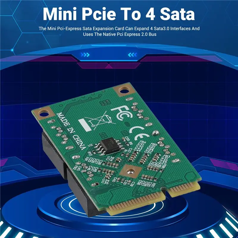 Delicate Texture-Expansion Adapter PCIE To SATA Expansion Card Full Height MPCI-E To Quad SATA HDD Interface Adapter Card For Sy