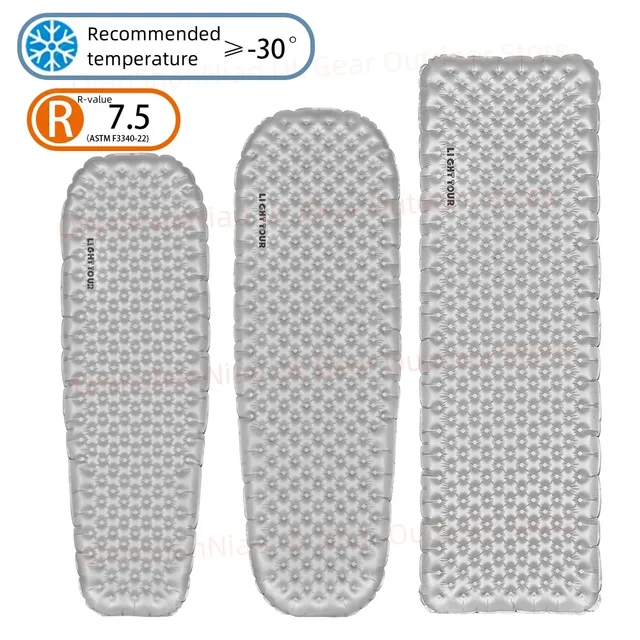 Light Tour R wartość 7,5 Camping nadmuchiwany materac na zewnątrz przenośna karimata Ultralekka turystyka piesza mata dla jednej osoby R4.2/R3.5