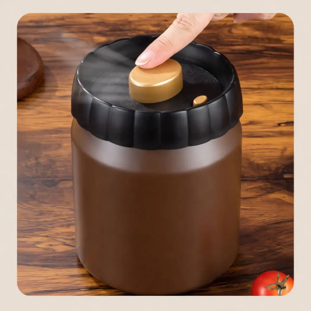 Vacuum Sealed Coffee Bean Storage Canister 304 Stainless Steel Food Container Herb Tea Nut Fresh Keeping Jar Kitchen Organizer